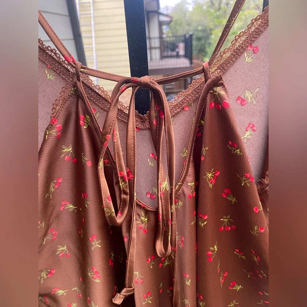 Brown Cherry Slip Dress - Picture 4 of 6